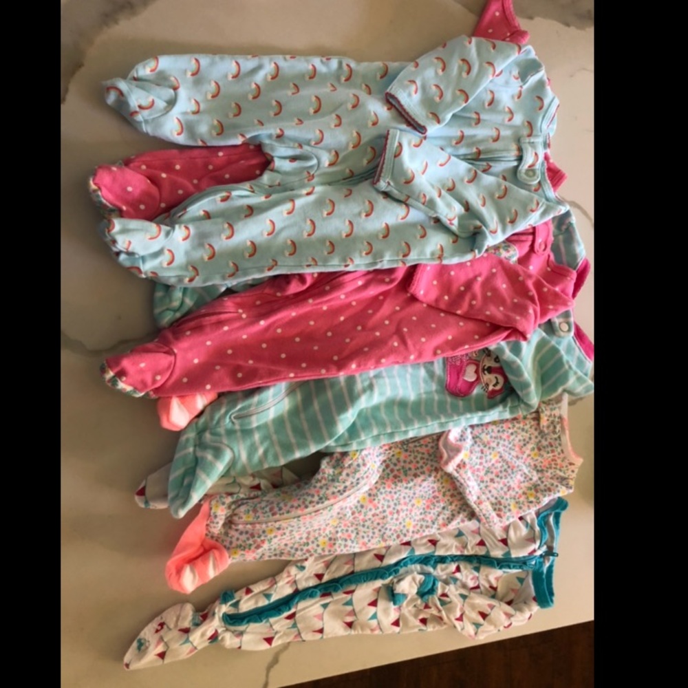 0-3 month carters pajamas and one Kickee pants